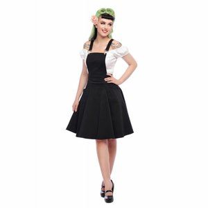 Collectif Kayden Overalls Swing Dress in Black